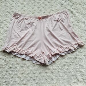 Marilyn Monroe Womens Ruffled Pink Striped Pajama Shorts PJ Pants Sz Medium